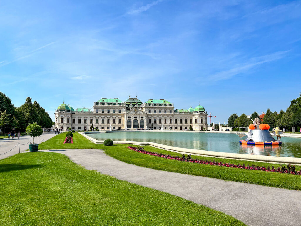 Vista sul palazzo del Belvedere, Vienna.