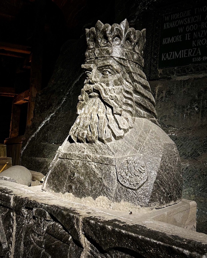 Scultura di Kazimierza il Grande, miniera di sale di Wieliczka.